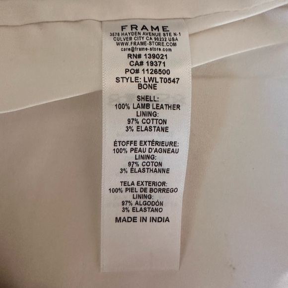 NWT Frame Cream Nina Leather Mini Dress - Picture 7 of 8